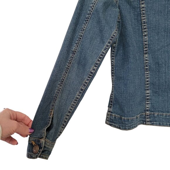 Putumayo Womens Denim Jean Jacket Size Small Blue Retro 90s - Picture 10 of 12